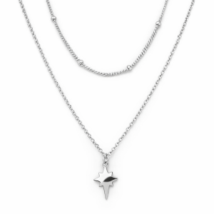 925 YG CZ PAVE BEHTLEHEM STAR DBL LAYER CHAIN EXT  <br/>M15577.45+50Y