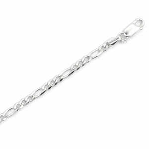 925 3X1 FIGARO BEV EDGE BRAC+CHAIN - 3.7MM  <br/>M15583