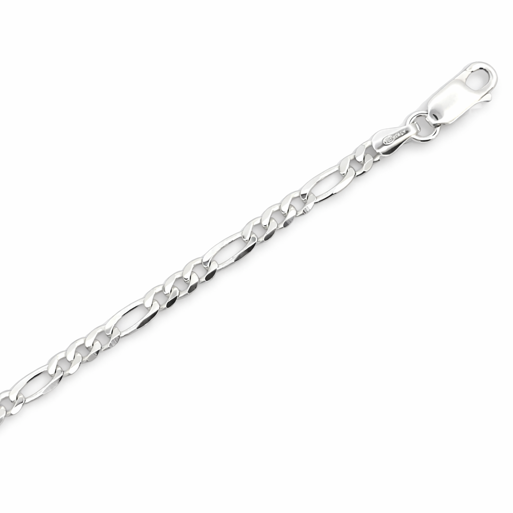 925 3X1 FIGARO BEV EDGE BRAC+CHAIN - 3.7MM <br/>M15583