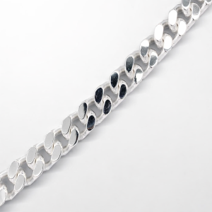 925 SOLID CURB LINK BRACELET+CHAIN - 8MM <br/>M15587