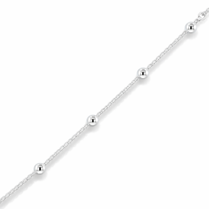 925  BALLS ON WHEAT LINK BRACELET+CHAIN - 4+1.4MM <br/>M15598