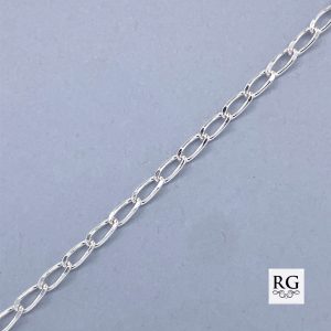 925 LOOSE FLAT CURB LINK BRACELET+CHAIN - 2.2MM  <br/>M15599