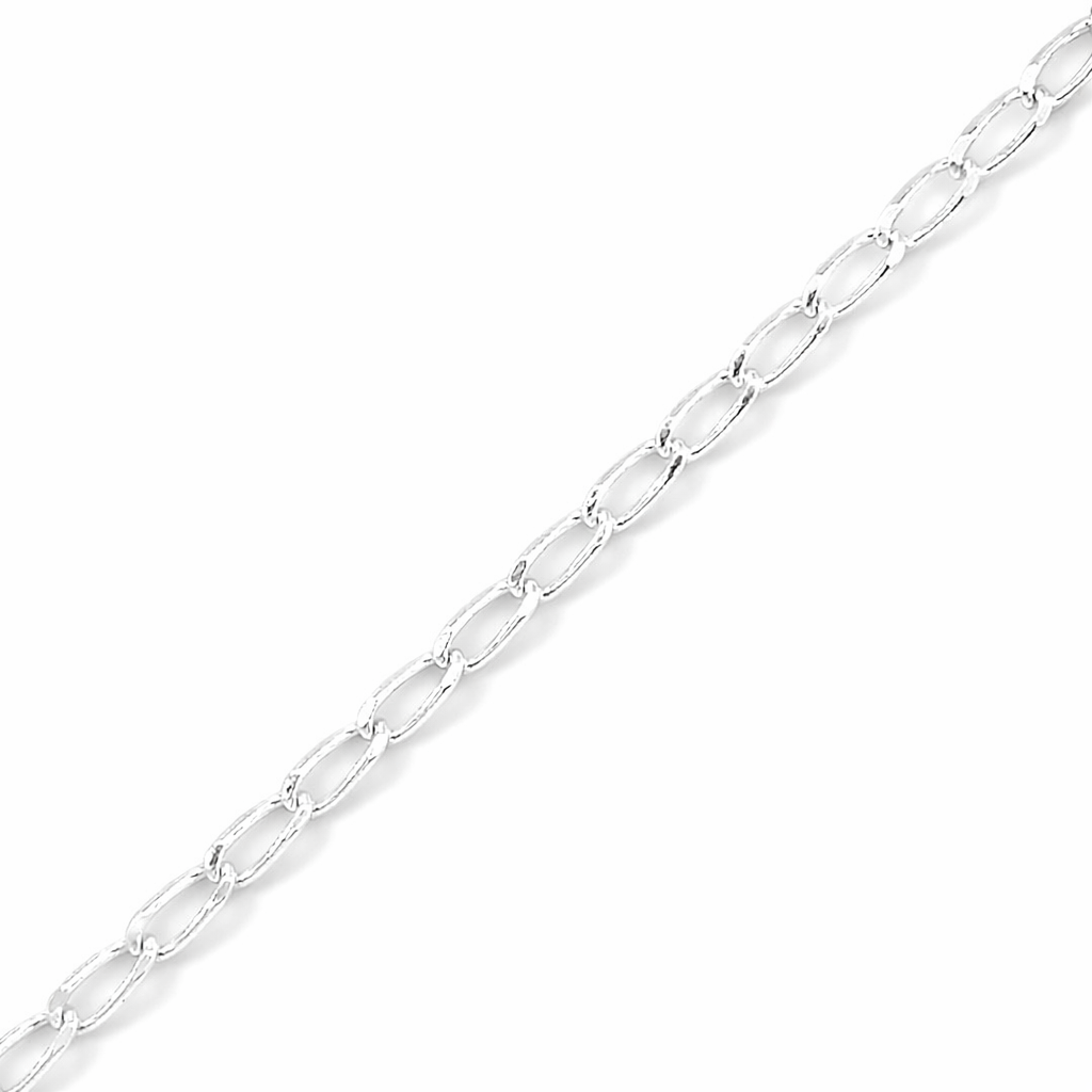 925 LOOSE FLAT CURB LINK BRACELET+CHAIN - 2.2MM <br/>M15599