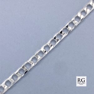 925 SQ CURB LINK BRACELET+CHAIN - 3.8MM <br/>M15600