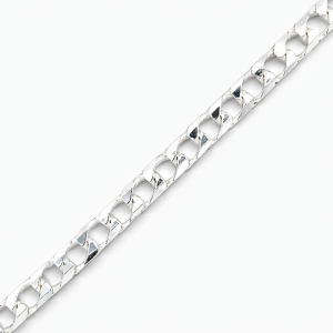 925 SQ CURB LINK BRACELET+CHAIN - 3.8MM <br/>M15600