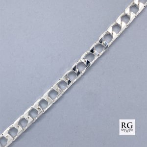 925 SQ CURB LINK BRACELET+CHAIN - 4.5MM  <br/>M15601