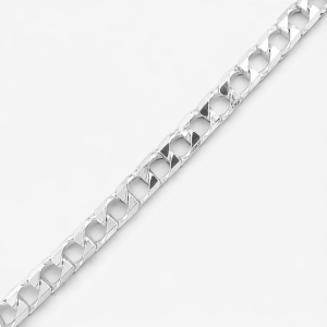 925 SQ CURB LINK BRACELET+CHAIN - 4.5MM  <br/>M15601
