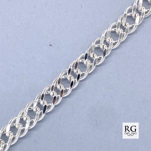 925 DBL CURB ROMBO BRACELET+CHAIN - 4.6MM  <br/>M15608