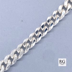 925 BEVEL EDGE CURB LINK BRACELET+CHAIN - 5.2MM <br/>M15610