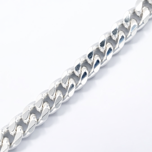 925 BEVEL EDGE CURB LINK BRACELET+CHAIN - 5.2MM <br/>M15610