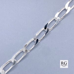 925 FLAT CURB LINK BRACELET+CHAIN - 4.7MM <br/>M15619