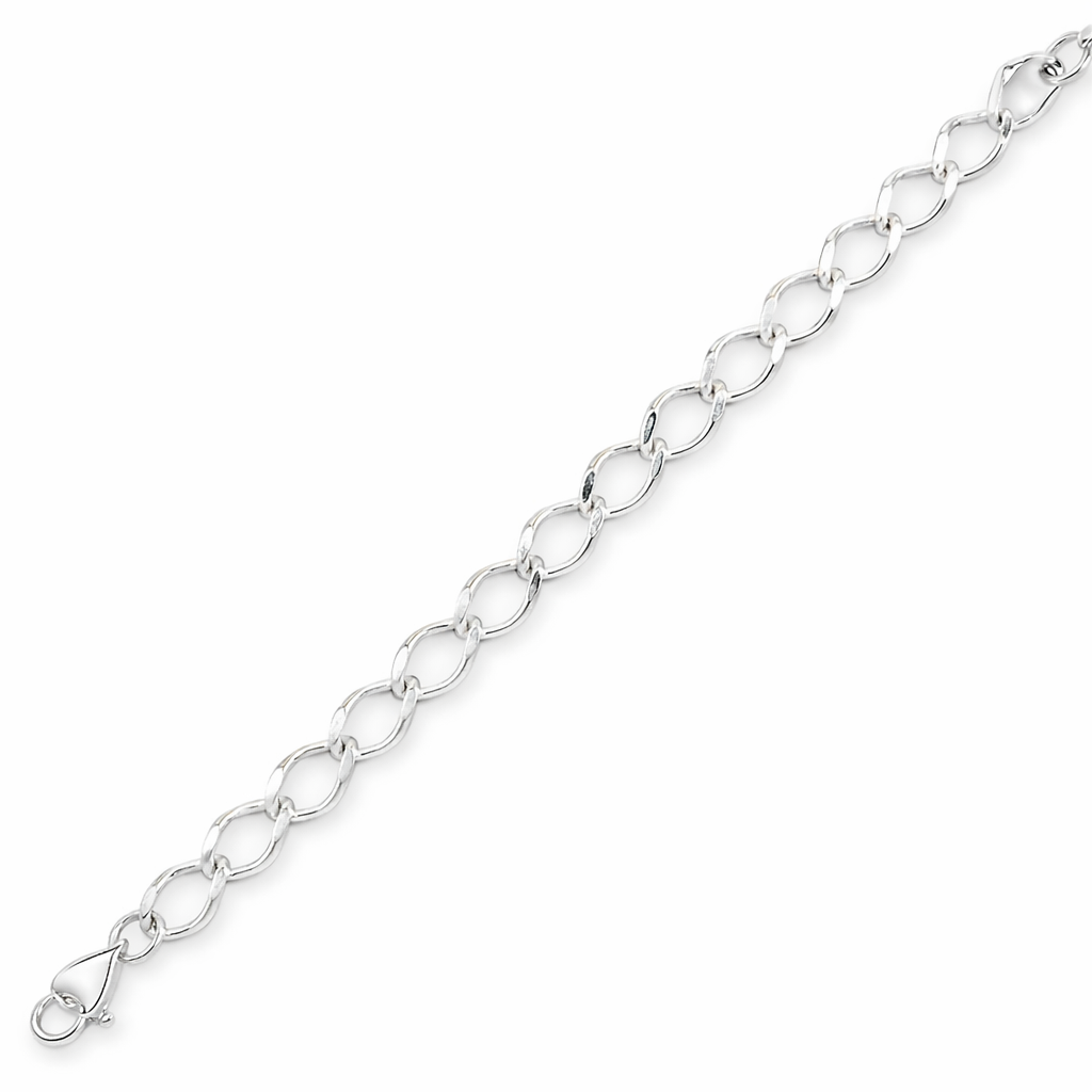 925 OVAL CURB CHARM BRACELET - 5.2MM - 19CM - 4.7g <br/>M15623.19