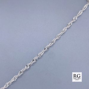 925 SINGAPORE ANKLE CHAIN - 3MM - 24CM - 3.4g <br/>M15627.24