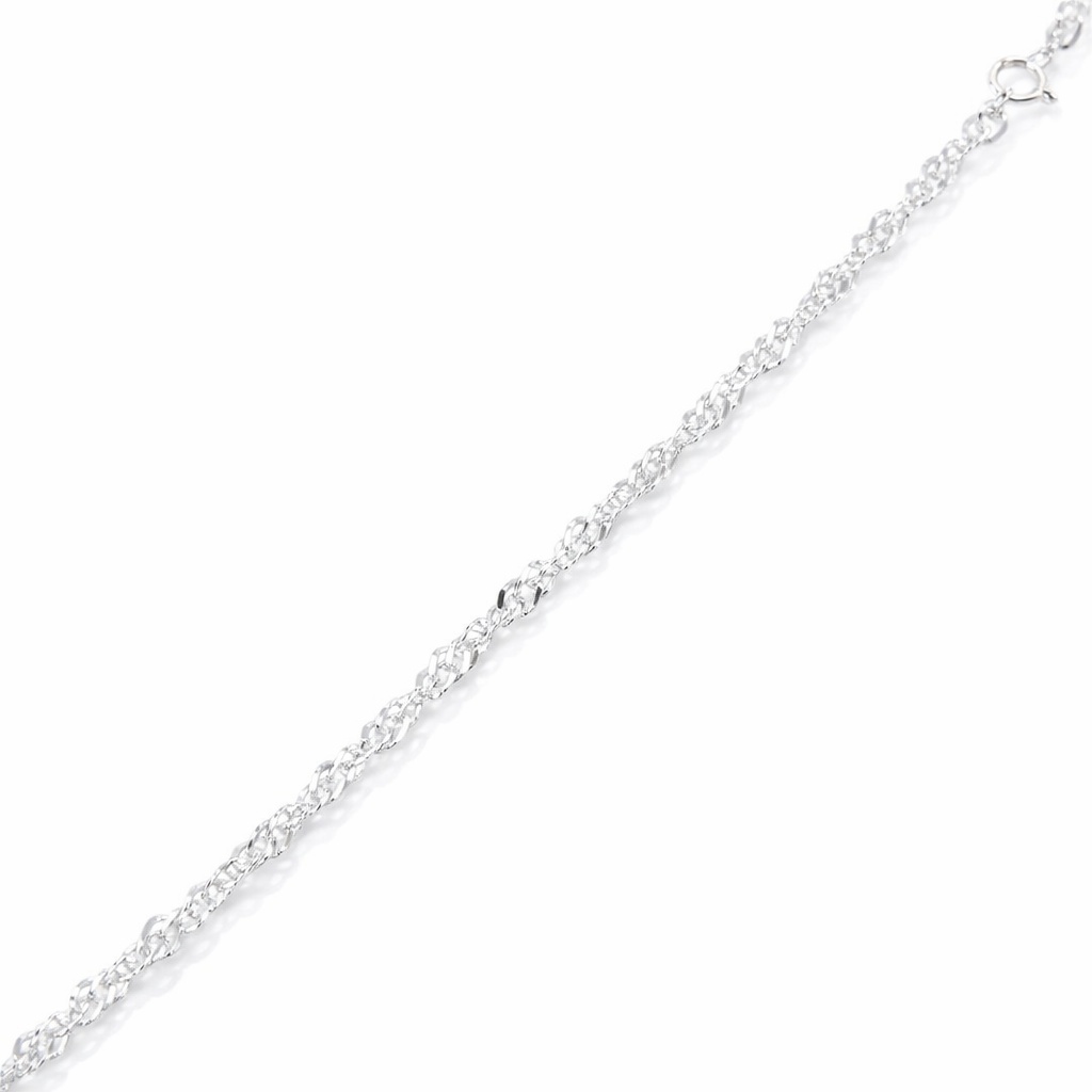 925 SINGAPORE ANKLE CHAIN - 3MM - 24CM - 3.4g <br/>M15627.24