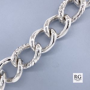 925 ELECTROFORM PL+ROPE LINK BRAC - 22MM - 27.6g <br/>M15666.22