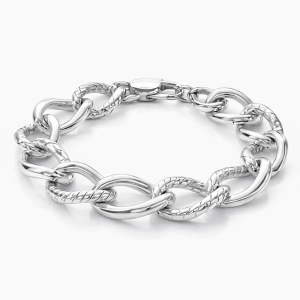 925 ELECTROFORM PL+ROPE LINK BRAC - 22MM - 27.6g <br/>M15666.22