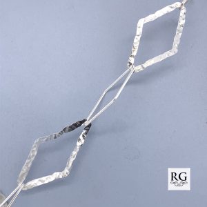 925 PL+HAM OPEN DIAMOND BRACELET+CHAIN - 15MM <br/>M15671