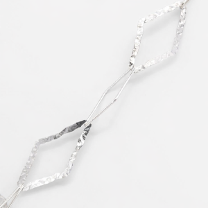 925 PL+HAM OPEN DIAMOND BRACELET+CHAIN - 15MM <br/>M15671