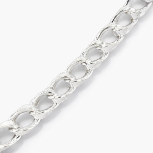 925 SLANTED TEXTURED OVAL LINK BRAC+CHAIN - 11MM <br/>M15676