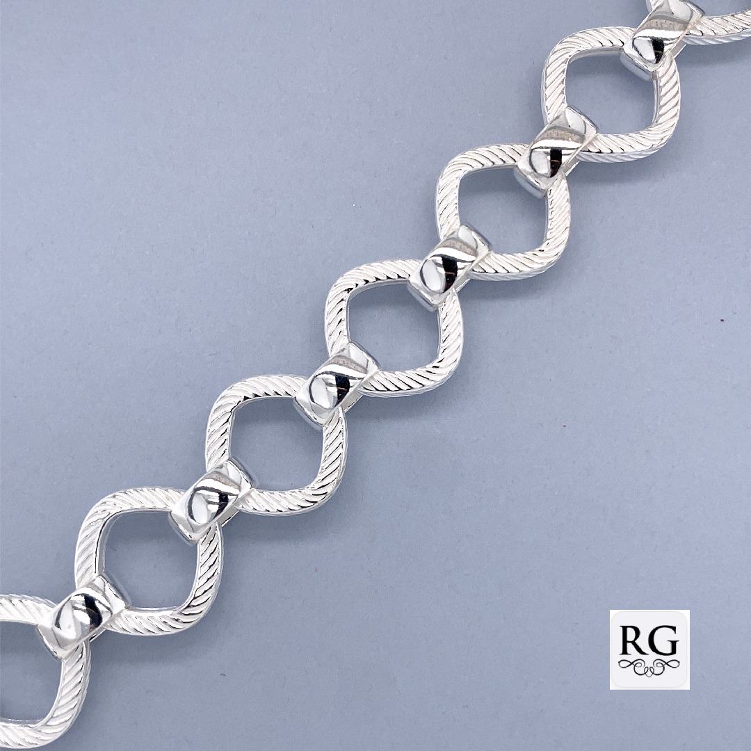 925 ROPE TEXTURED SQ LINK BRAC - 15MM - 20g <br/>M15681.19+4