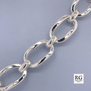 925 PLAIN OVAL LINKS BRACELET - 16MM - 22.3g <br/>M15689.19+4