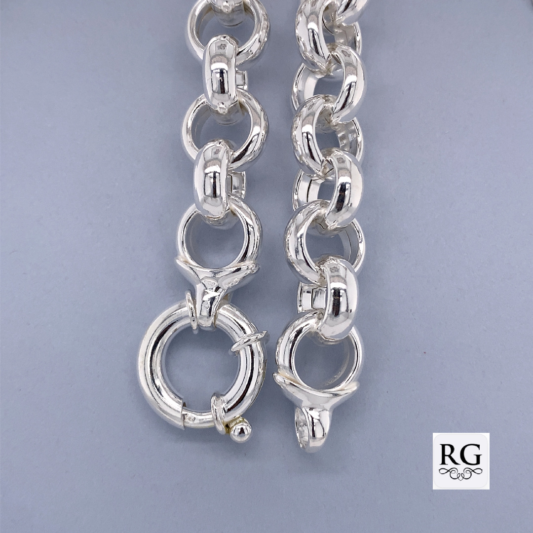 925 BELCHER BRACELET+CHAIN - 12.5MM <br/>M15691 - Image 2