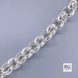 925 BELCHER BRACELET+CHAIN - 12.5MM  <br/>M15691
