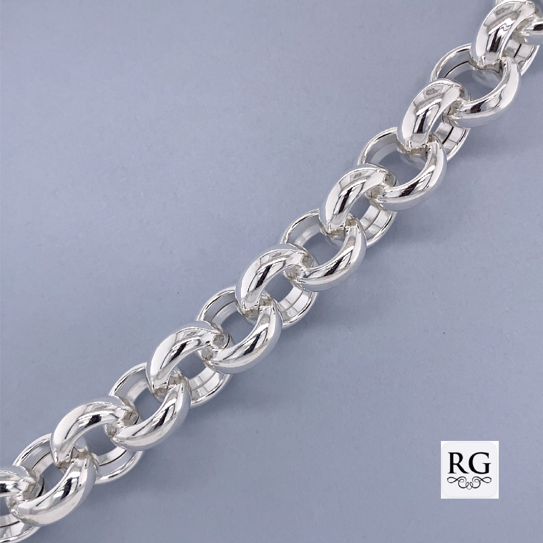 925 BELCHER BRACELET+CHAIN - 12.5MM <br/>M15691