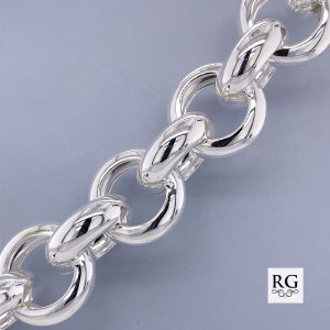925 BELCHER BRACELET+CHAIN - 20.5MM <br/>M15693
