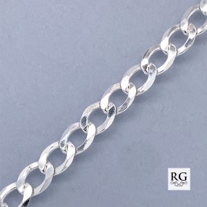925 FLAT BEVEL EDGE CURB LINK BRAC+CHAIN - 4.7MM <br/>M15755