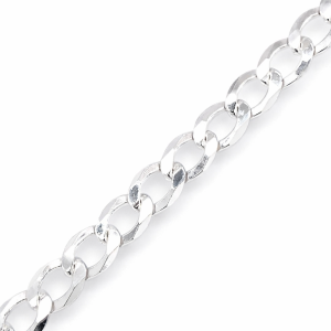 925 FLAT BEVEL EDGE CURB LINK BRAC+CHAIN - 4.7MM <br/>M15755