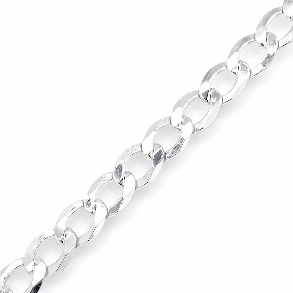 925 FLAT BEVEL EDGE CURB LINK BRAC+CHAIN - 4.7MM <br/>M15755
