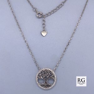 925 CZ PAVE TREE OF LIFE ANCHOR CHAIN - 16MM  2.9g <br/>M15762.42