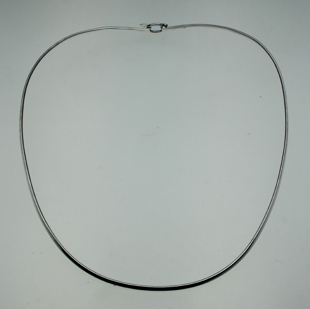 925 PLAIN OVAL WIRE HOOK CLASP CHOCKER - 3MM <br/>M15823 - Image 2