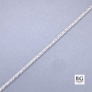 925 DISCO LINK ANKLE CHAIN - 1.4MM - 26CM - 1.4g <br/>M15840.26