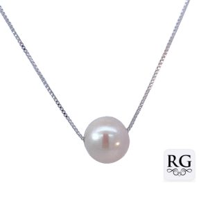 925 WHITE FW PEARL ON BOX CHAIN - 10+0.8MM <br/>M15848.40+3
