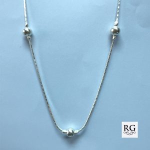 925 HOL BALLS ON SQ BOX LARET CHAIN - 8MM - 31.6g <br/>M15850.150
