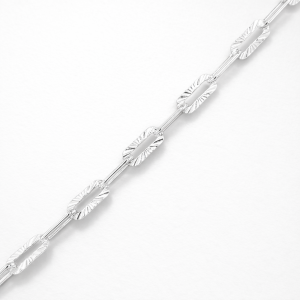 925 DIA CUT PAPERCLIP BRACELET+CHAIN - 4MM <br/>M15856