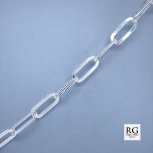 925 PAPERCLIP BRACELET+CHAIN - 6.8MM <br/>M15857