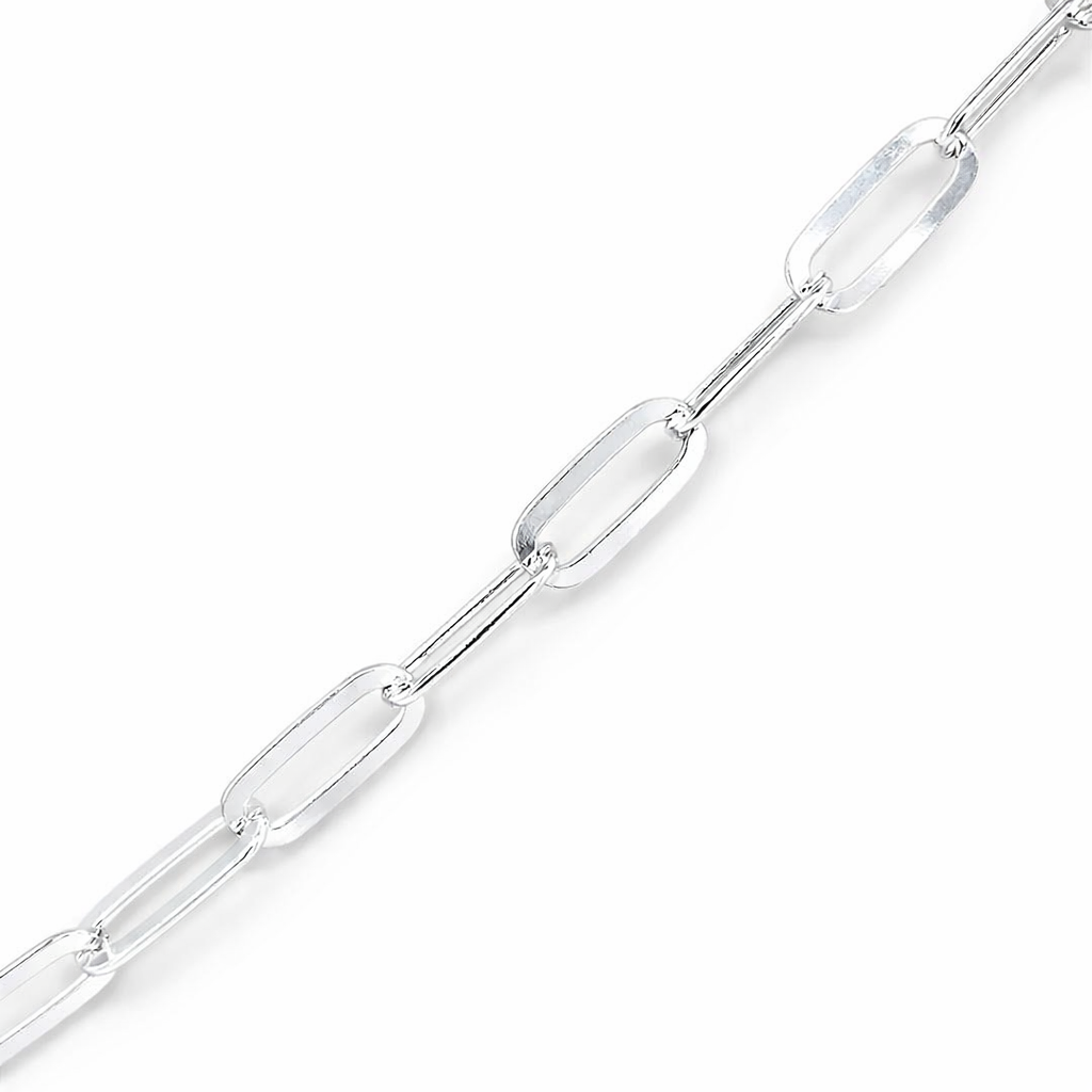 925 PAPERCLIP BRACELET+CHAIN - 6.8MM <br/>M15857