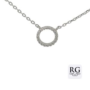 925 CZ PAVE CIRCLE OF LIFE ANCHOR CHAIN 16MM 2.6g  <br/>M15876.42+3