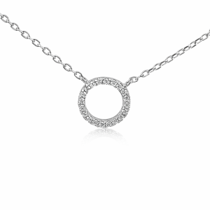 925 CZ PAVE CIRCLE OF LIFE ANCHOR CHAIN 16MM 2.6g  <br/>M15876.42+3