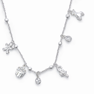 925 CZS+XMAS CHARMS ON ANCHOR BRACELET - 7.4g <br/>M15896.18+3