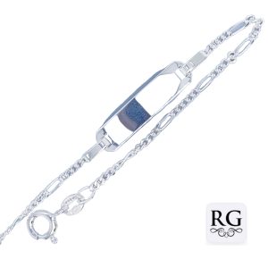 925 PLAIN ID 5X1 FIGARO BRACELET - 5MM - 2.12g <br/>M15906.17