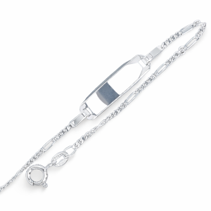 925 PLAIN ID 5X1 FIGARO BRACELET - 5MM - 2.12g <br/>M15906.17