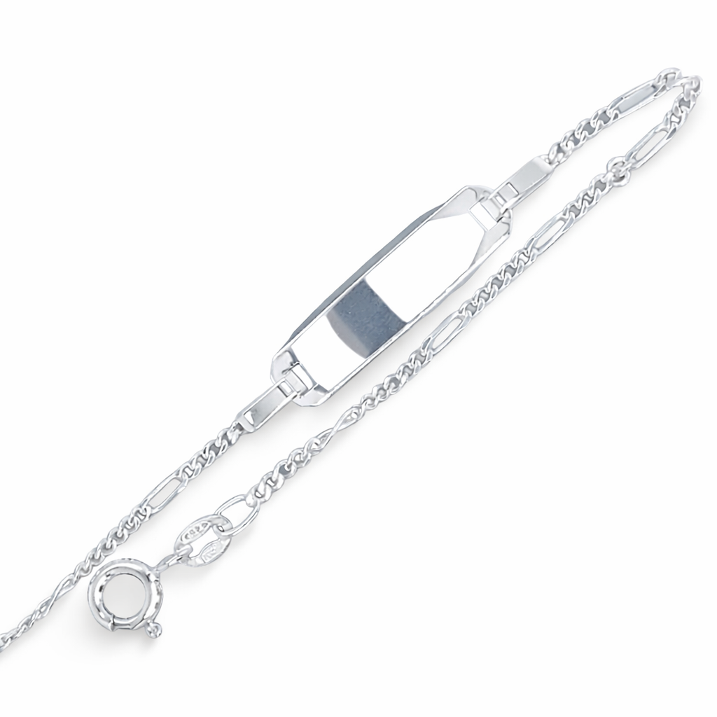 925 PLAIN ID 5X1 FIGARO BRACELET - 5MM - 2.12g <br/>M15906.17