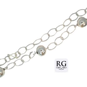 925 BALLS ON OVAL LINK LARET CHAIN - 12MM  <br/>M15907