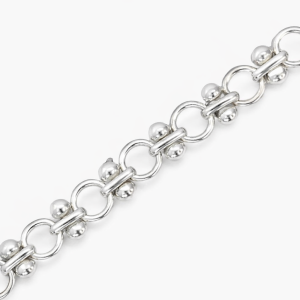 925 DBL BALLS+CIRCLE LINK BRACELET - 9MM - 24.2g <br/>M15908.21