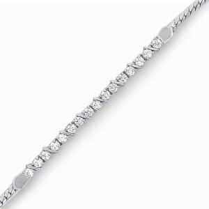 925 CZ PAVE BAR TENNIS BRACELET - EXT - 5MM - 7.7g <br/>M15910.16+5