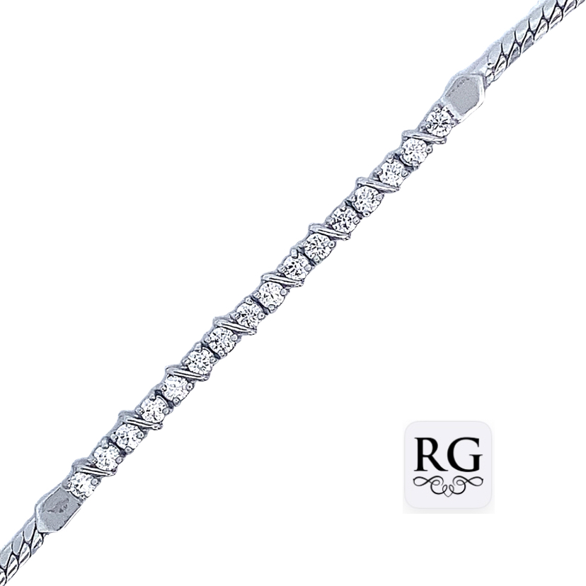 925 CZ PAVE BAR TENNIS BRACELET - EXT - 5MM - 7.7g <br/>M15910.16+5